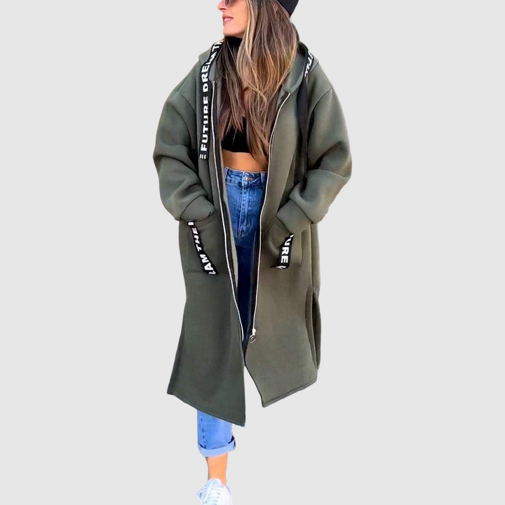 Дълго палто с качулка