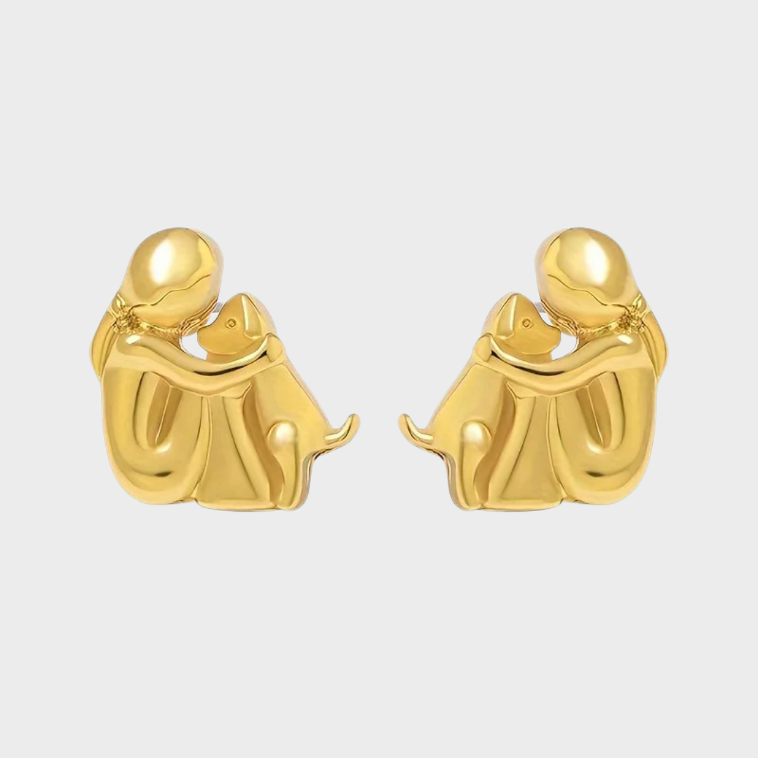 Обeци с висулка с куче