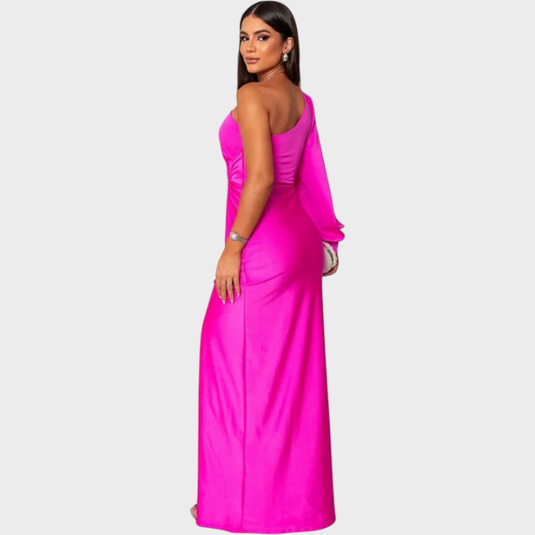 Марика – Елегантна дълга рокля на едно рамо