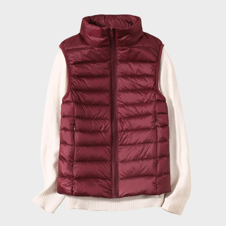 Станка - Лек пухен елек с плетен дизайн