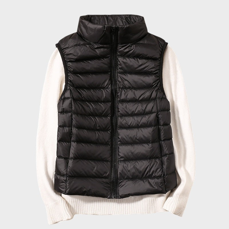 Станка - Лек пухен елек с плетен дизайн