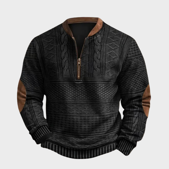 Даниел - Пуловер с цип до половината