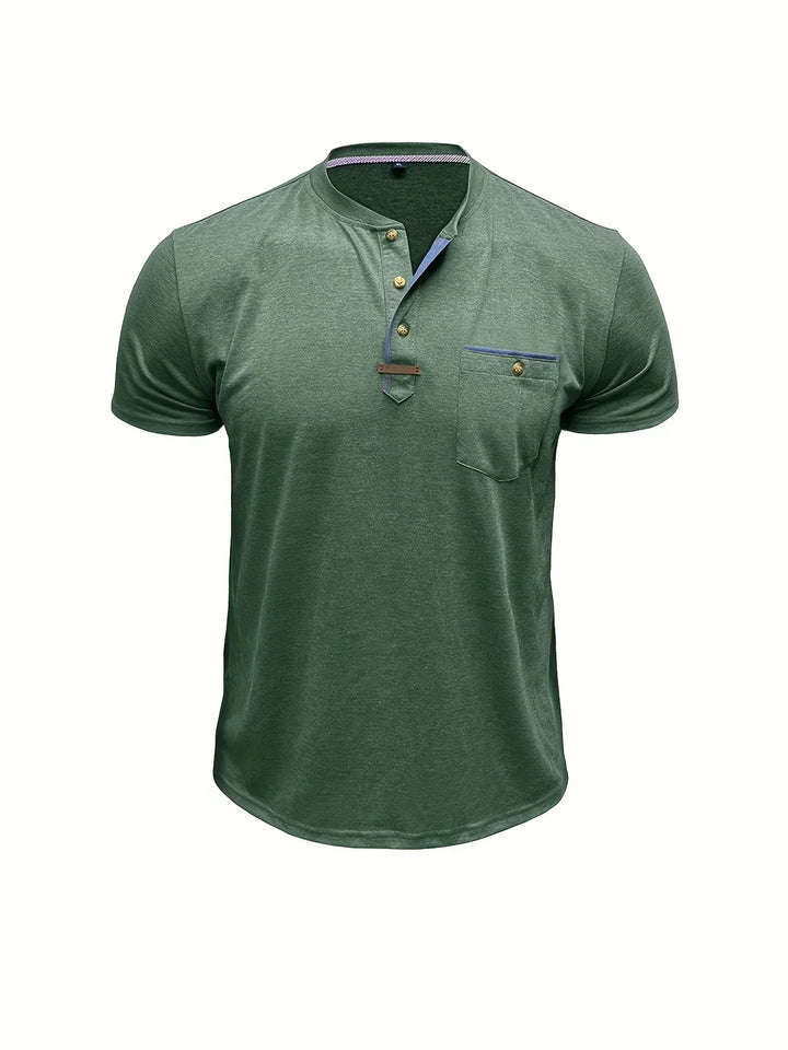 Чавор - Стилна тениска с кръгло деколте и джоб