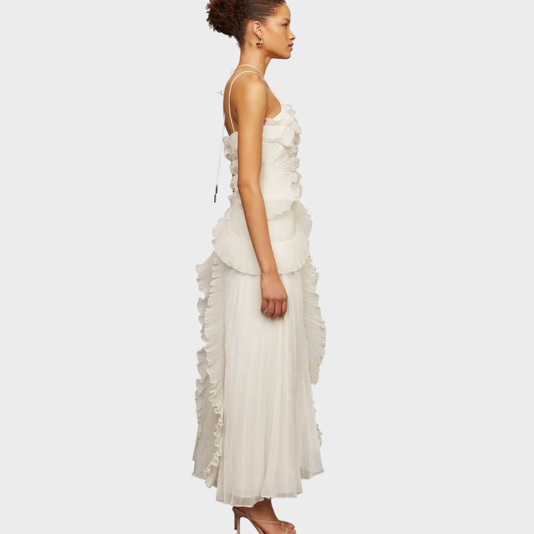 Ема - Дълга рокля с волани