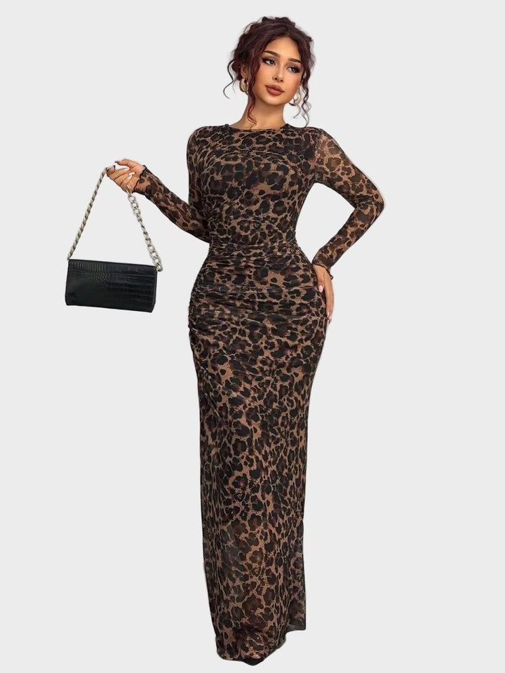 Торина – Дълга удобна рокля с десен