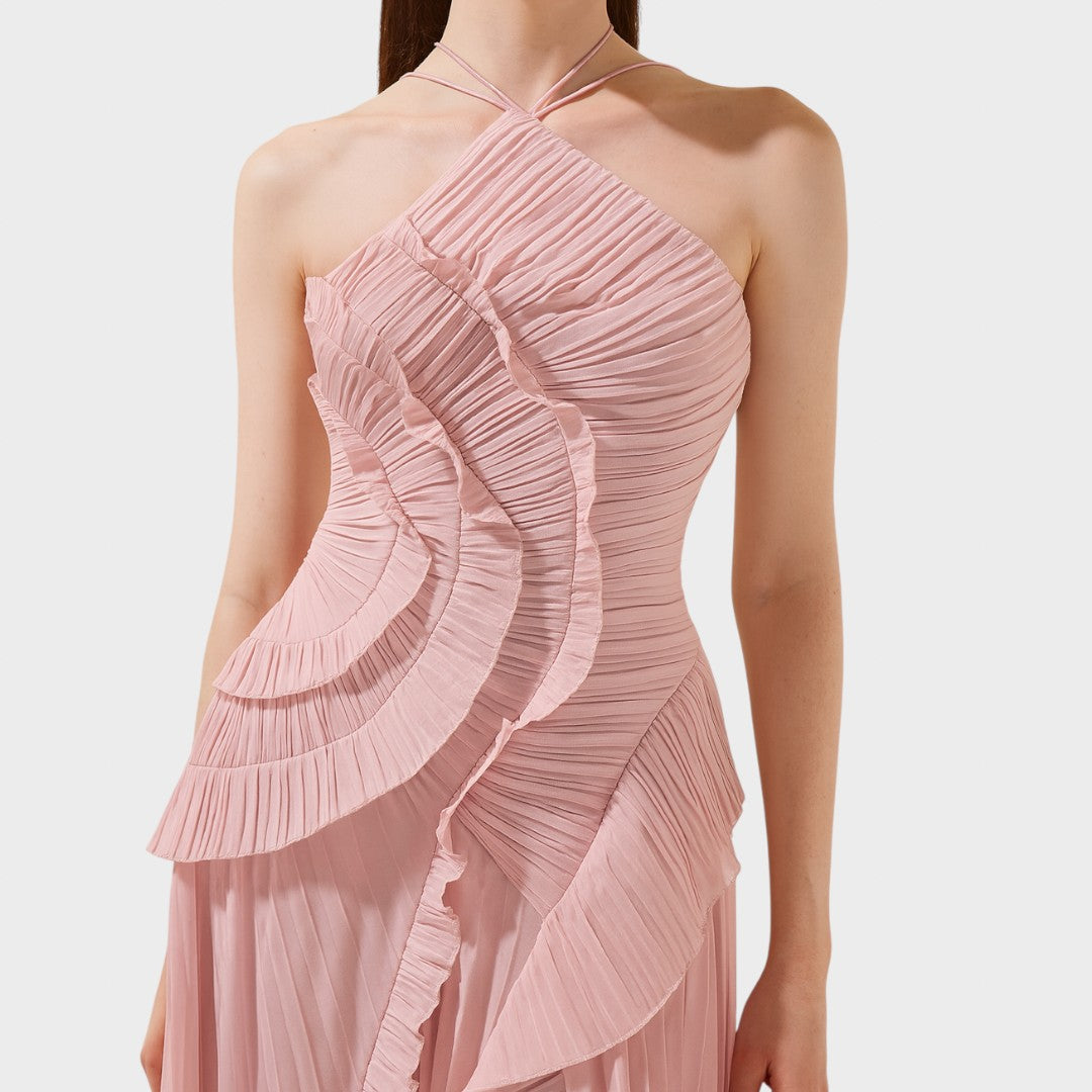 Ема - Дълга рокля с волани