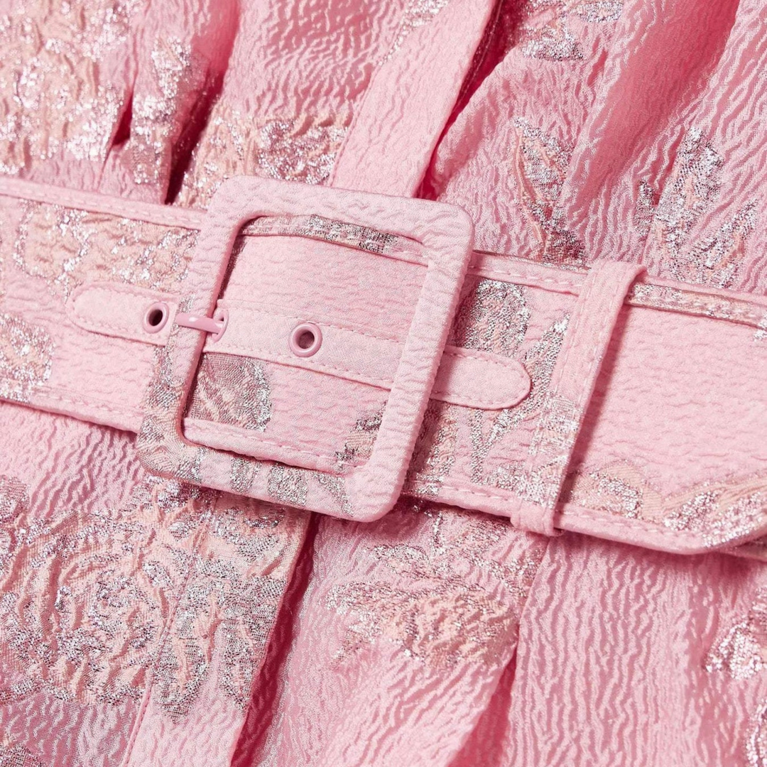 Beatrice™ | Розова рокля с балон ръкави