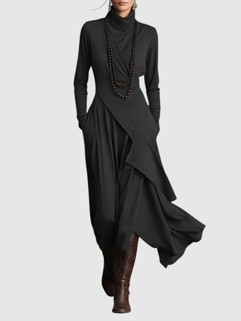 Весела – Елегантна драпирана макси рокля