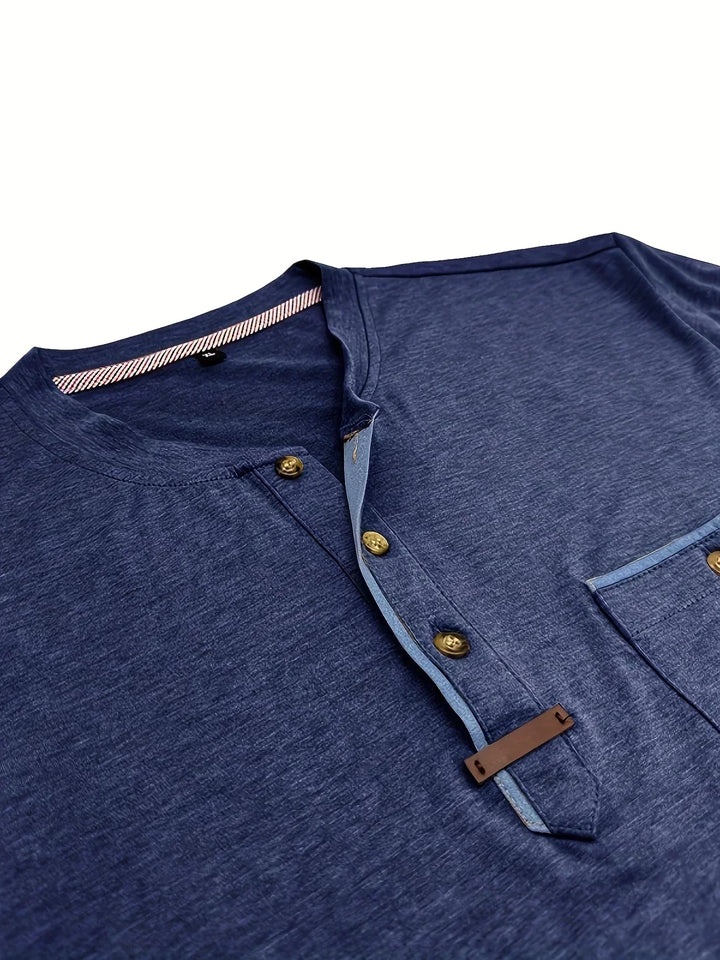 Чавор - Стилна тениска с кръгло деколте и джоб