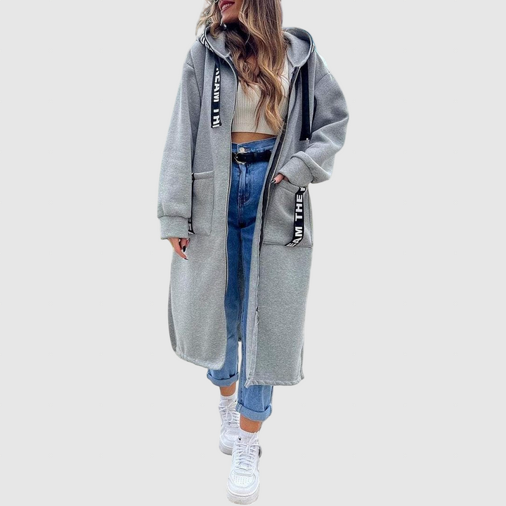 Дълго палто с качулка