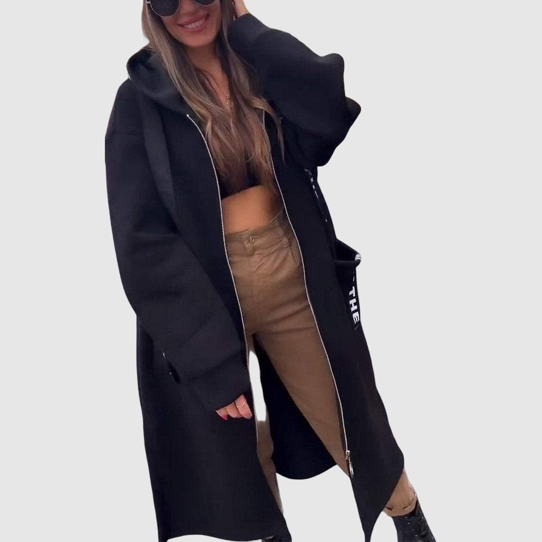 Дълго палто с качулка