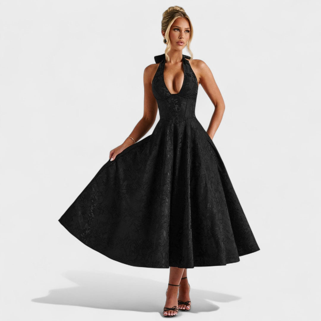 Жулиета – Миди рокля с халтер деколте