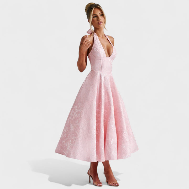 Жулиета – Миди рокля с халтер деколте