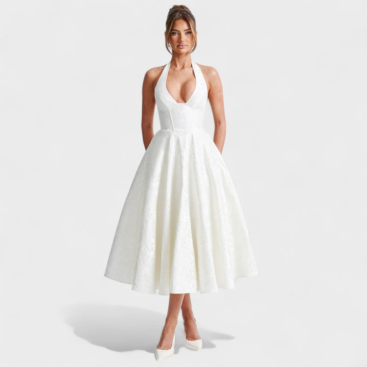 Жулиета – Миди рокля с халтер деколте