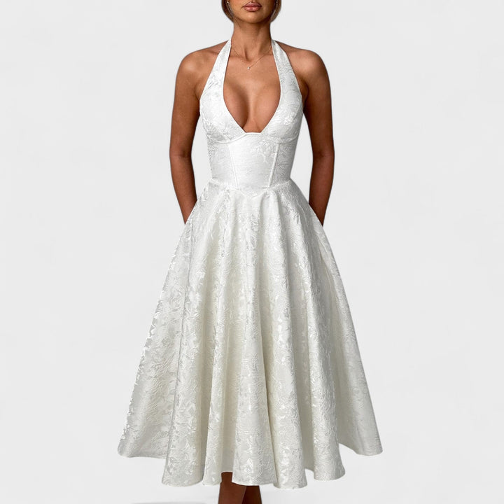 Жулиета – Миди рокля с халтер деколте