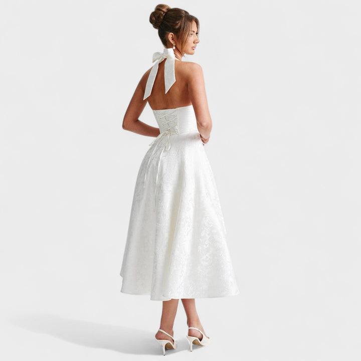 Жулиета – Миди рокля с халтер деколте