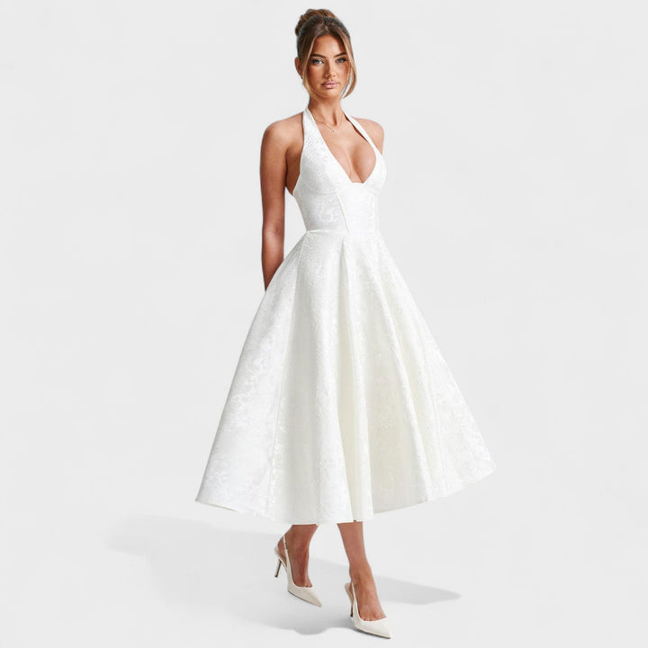 Жулиета – Миди рокля с халтер деколте