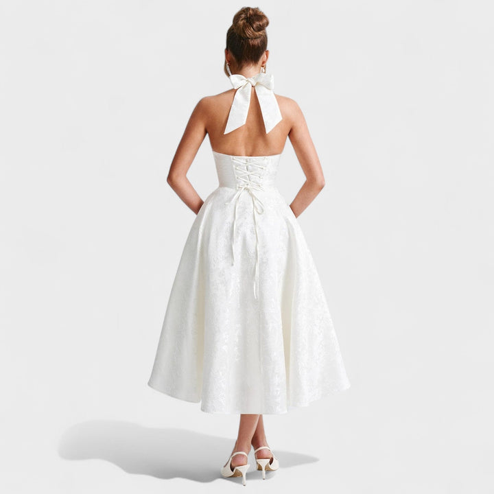 Жулиета – Миди рокля с халтер деколте