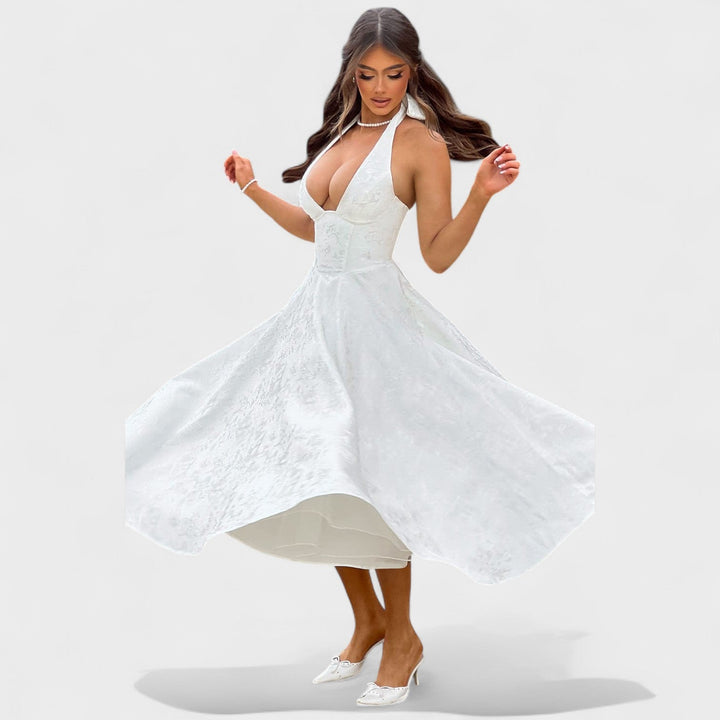 Жулиета – Миди рокля с халтер деколте