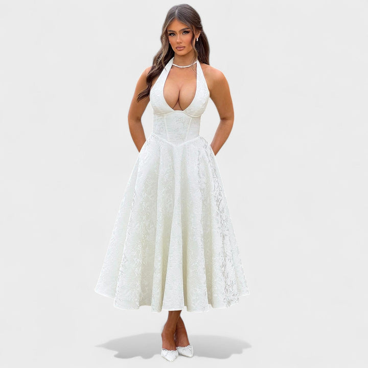 Жулиета – Миди рокля с халтер деколте