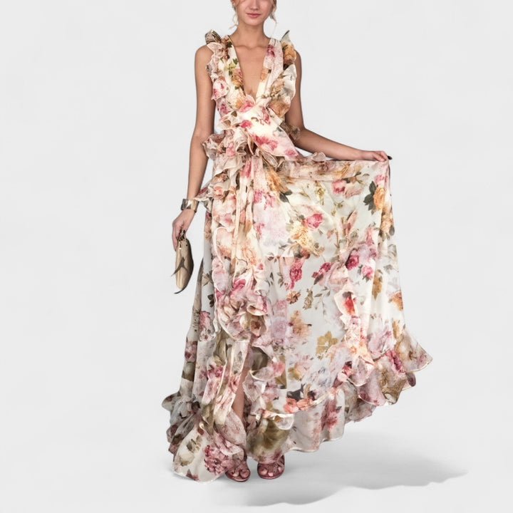 Изабела - Дълга цветна рокля