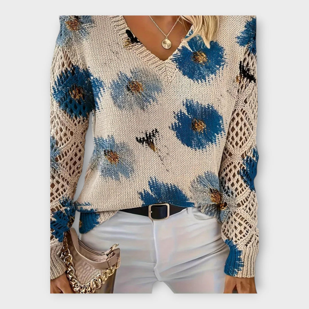 Плетен Пуловер с Дантелени Детайли