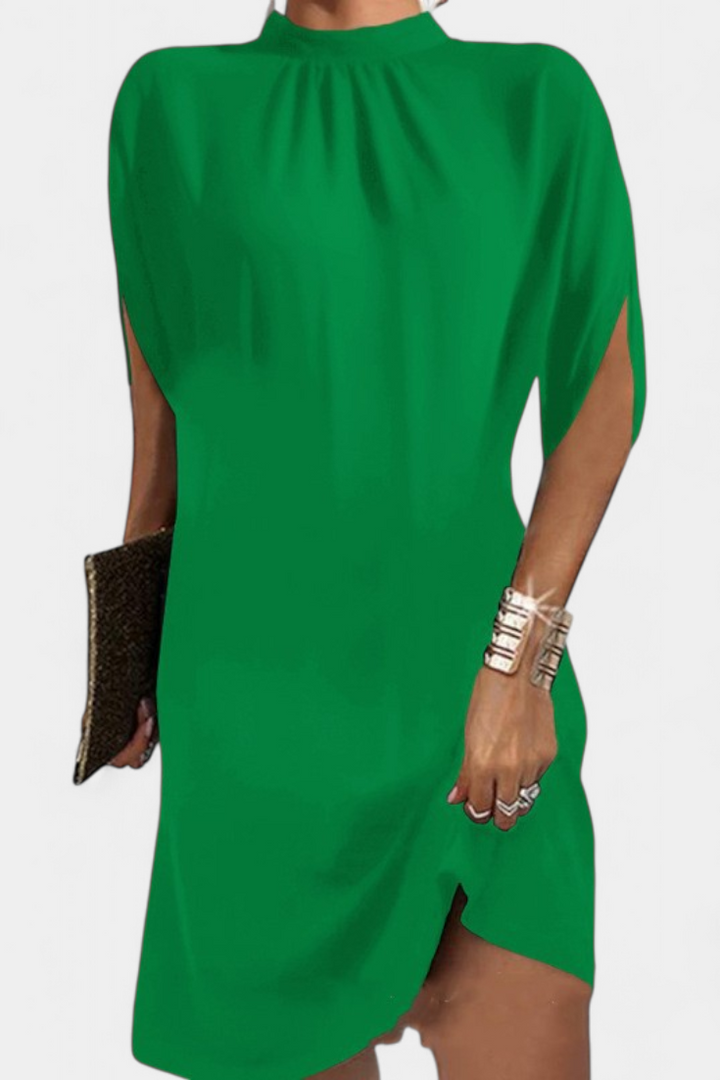 Ена Миди Рокля Без Временски Рамки с Кръгло Деколте