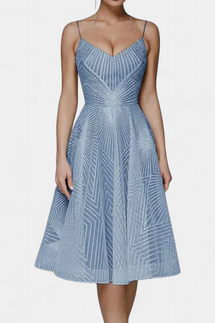 Драгана Дълга Рокля с Бродерия и А Силует