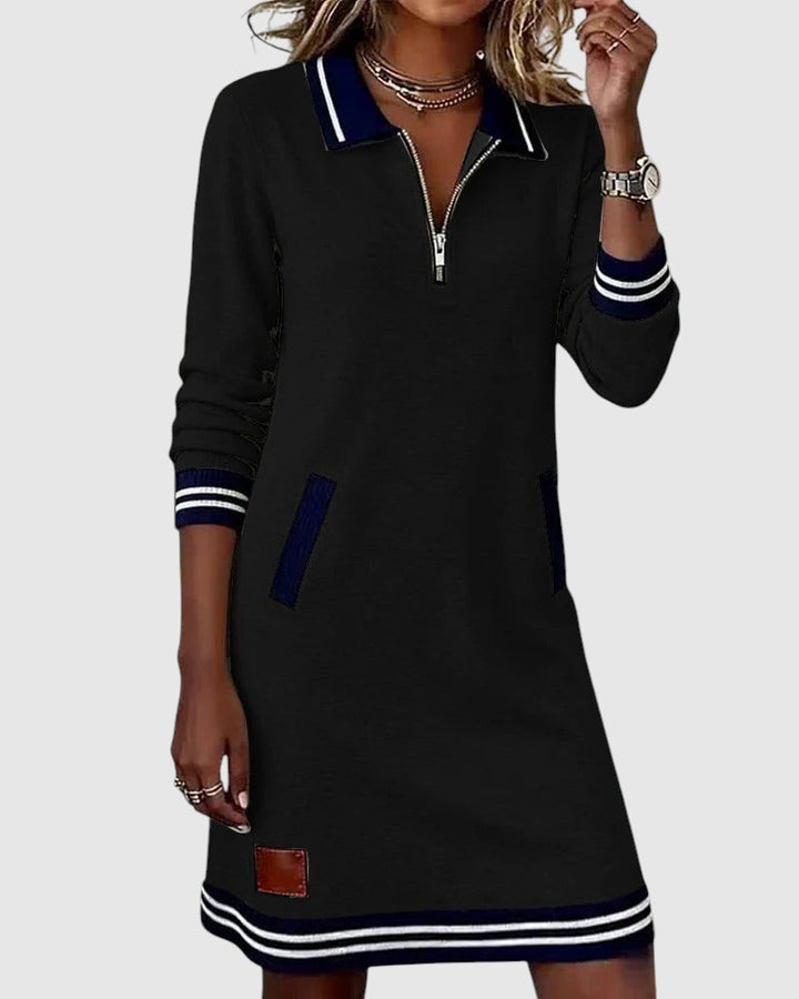 Дарина – Спортна Рокля с Цип и Поло Яка