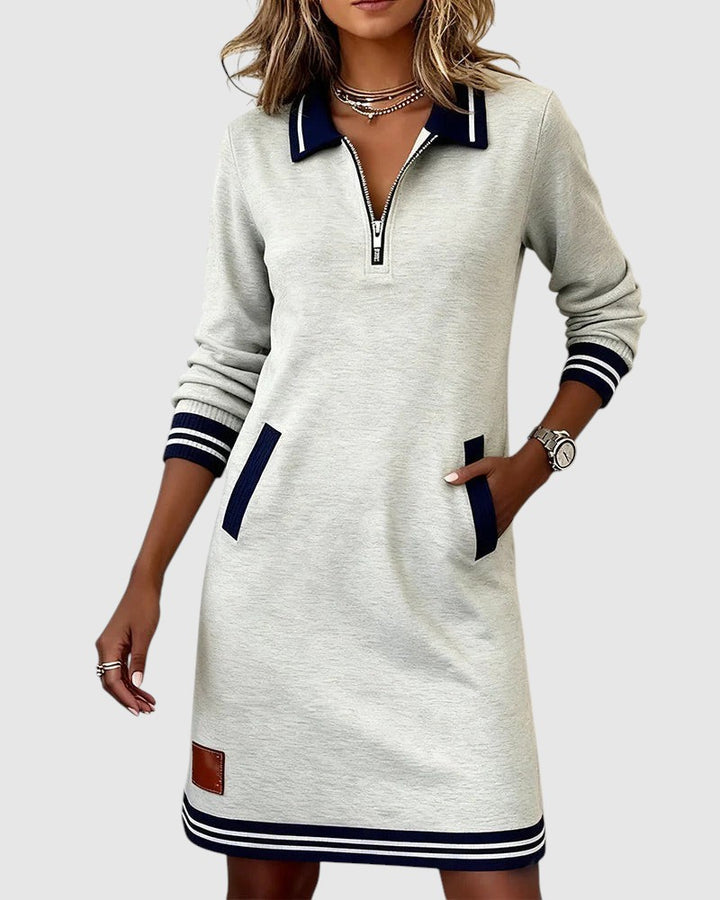 Дарина – Спортна Рокля с Цип и Поло Яка