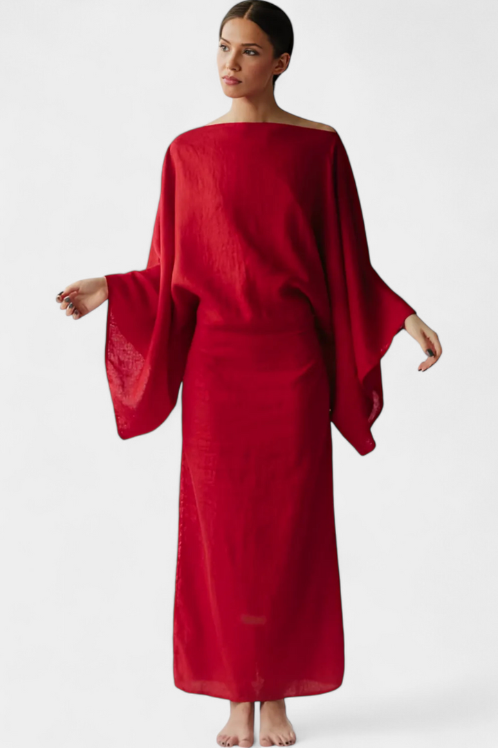 Филипа - Кимоно рокля от лен и с пояс