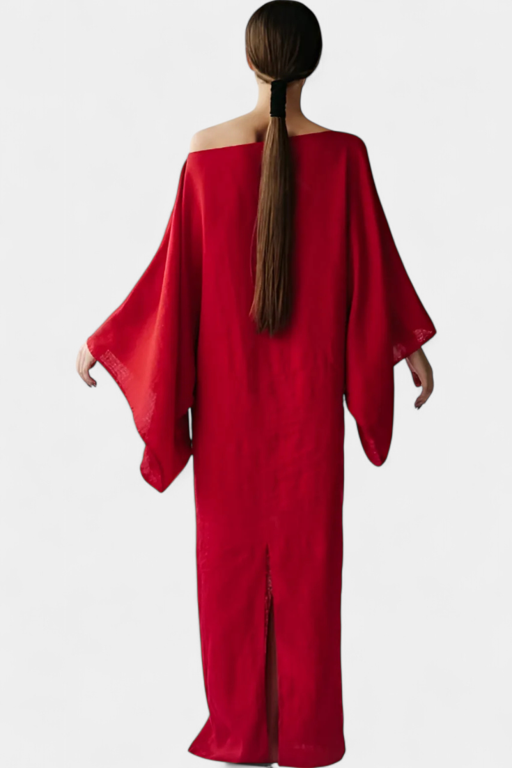 Филипа - Кимоно рокля от лен и с пояс