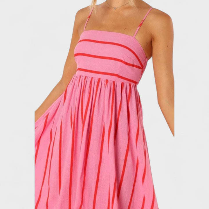 Изабел - Дълга рокля с райета